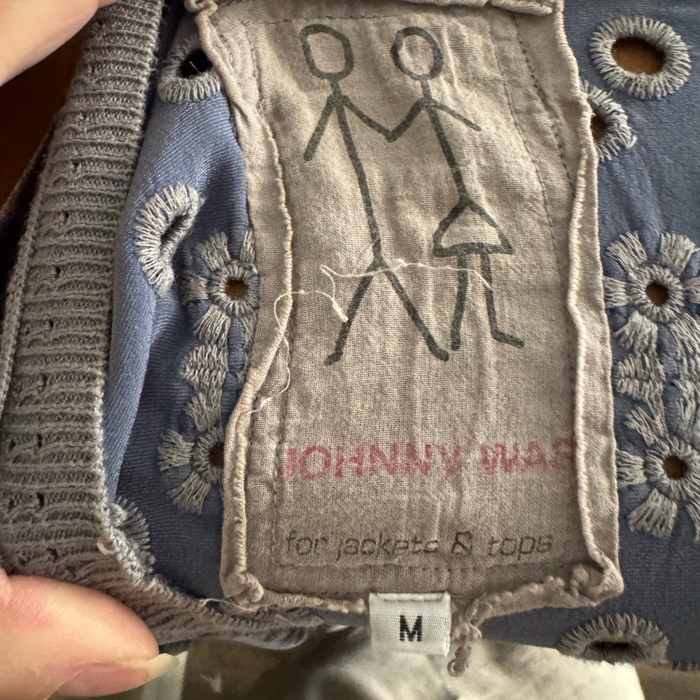 Johnny Was Black Velvet Tunic with Silver Embroidered Motif - Picture 3 of 3